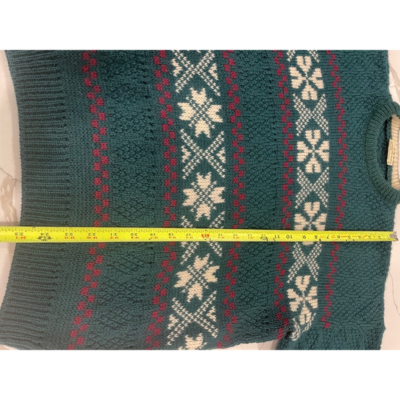 Carraig Donn Vintage Wool Ireland Knit Men XL Fair Isle Sweater Fisherman Green - Picture 6 of 6